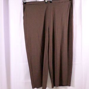 J Jill Wearever Collection Womens XL 38x24 Brown Full-Leg Cropped Pull On Pants